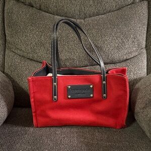 Kate Spade Scarlet Canvas Tote With Leather Trim